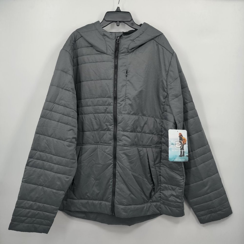 BE BOUNDLESS Men's Quarter Zip Water Resistant Hooded Fleece Jacket Size XL